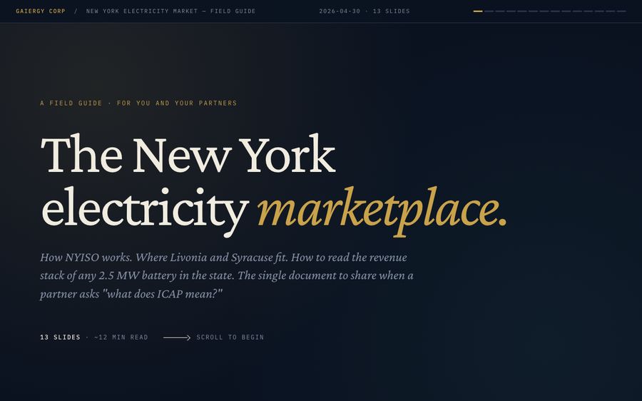 The New York Electricity Marketplace
